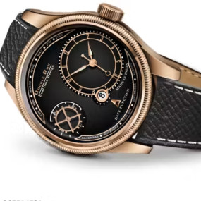 Chronograph and Date Display Leather Strap Black Analog Wrist Watch for Men