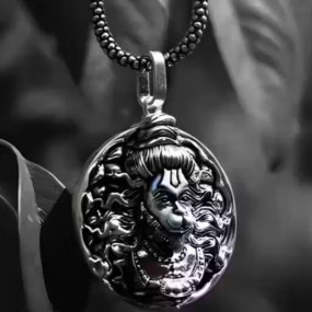 Men's Silver Chain with Hanuman Pendant Rhodium, Silver Stainless Steel, Alloy Locket Hanuman Pendant Hanuman Lockets Hanuman Chain Hanuman Pendant Chain