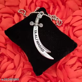 Men Style ZULFIQAR Imam Ali Allah Islamic YA ALI MADAD Locket Silver Stainless Steel Locket Pendant for Unisex