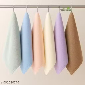 Fabric: Microfiber(Long-Lasting Fade Resistance Fabric) | Pattern: Solid | Shape: Square | Extra Soft and Super Absorbent Face Towel/ Handkerchief For Women's, Kids & Newborn Babies