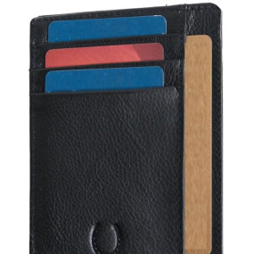 Click to see full view Husk N Hoof RFID Protected Leather Credit Card Holder Wallet for Man Women | Card Holder for Men Woman | Black