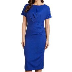 Women's Fitted Draped Dress (Midi Length | Desk-to-Dinner)
