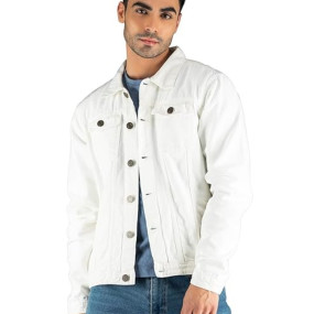 Men's Regular Fit Long Sleeve Button Down Panel Denim Jacket