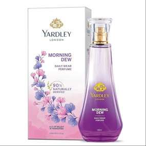 Yardley London Morning Dew Perfume Spray| Fresh Floral Scent| 90% Naturally Derived| Lilly Of Valley & Frangipani| Perfume For Women| 100Ml