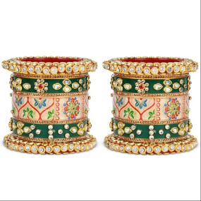 Plastic Radiant Bridal Chuda: 8 Colour Elegance Perfect for Brides, Women, and Girls Kundan Handwork Rajwada