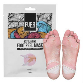 Furr Glycolic Acid & Salicylic Acid Peeling & Exfoliating Foot Mask | Reduces Dry Skin & Hard Calluses| Exfoliates,Moisturizes & Hydrates Feet | Nourishing Foot Mask | Fits Like Socks | Unisex