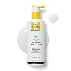 SunScoop 5% Niacinamide Daily Moisture Sunscreen Body Lotion SPF 50+ PA++++ | 24-Hours Moisturization | Prevents Tan & Sunburn | Reduces Pigmentation | Lightweight & Non-sticky | Leaves No White Cast | For All Skin Types | Body Sunscreen for Summer | 200