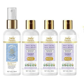 Skin Planet’s Skincare Combo – Facewash & Toner – Daily Use Set for Oily and Combination Skin, Korean Skincare Inspired