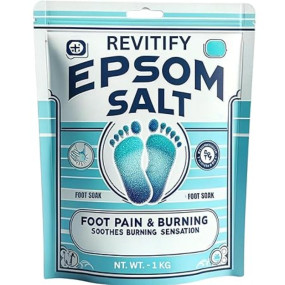 Upyog Fast-Acting Epsom Salt 1Kg For Pain Relief And Relaxation, Guaranteed Relief For Foot Pain, Swelling & Soreness Luxury Bath Salt For Women And Men, 100% Pure Magnesium Sulphate
