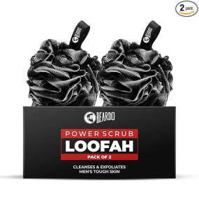 Beardo Power Scrub Large Loofah for bathing for men | Loofah Scrubber Exfoliator removes dead skin & Controls Oil | High Lather Creation | Cleanses & Exfoliates |Pack of 2 | Suitable for all Skin types | Made for Men & Women