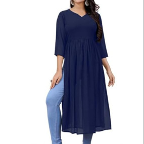 Women Solid Georgette A-line Kurta for Women, Kurta for Women, Georgette Kurti for Women, Georgette Kurta for Women, Kurta for Women, Kurta for Girls