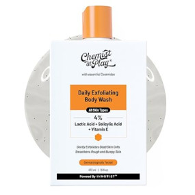 Chemist At Play 4% Salicylic Acid Exfoliating Body Wash 473ml | Paraben & SLS Free | Enriched with Vitamin E & Murumuru | Gentle Exfoliating Shower Gel | Prevents Dry, Rough, Bumpy Skin | For Men & Women | 473ml