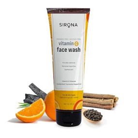 Sirona Vitamin C Face Wash for Men & Women – 125 ml (Pack of 1)| Suitable For All Skin Type |Natural Ingredients for Face Cleansing| Provides Radiance, Removes Impurities & Soothes Skin