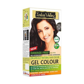 INDUS VALLEY Damage Free Natural Gel Hair Colour for Women | Ammonia & PPD Free Organic Hair Colour with 100% Grey Coverage, Long Lasting Hair Color Trial Pack (Dark Brown, 65 ml)