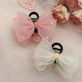 DORMITORRY Bow Hair Claw - 2 pcs, Multicolor, Medium to Thick Hair, Women's Hair Accessory, Satin Silky Bow, Juda Claw