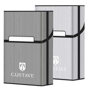 GUSTAVE® Cigarette Case King Size Aluminum for Whole Package Cigarettes 20pcs Anti-Collision Splash Proof and Scratch Resistant