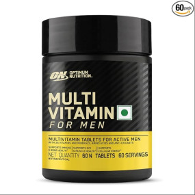 ptimum Nutrition (ON) Multivitamin for MEN– 60 Tablets, 26 Vitamins & Minerals, Amino Acids & Anti-Oxidants (Green Tea Extract, Beta Carotene, Lutein, Lycopene). Vegetarian.