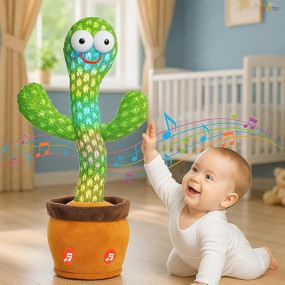Toy Imagine Rechargeable Talking Cactus Toy for Kids - Musical Dancing, Speaking Cactus Toy for Babies – Educational Talking Toy for Baby Boys & Girls (0-3 Years) – Speaking, Repeating for Toddlers