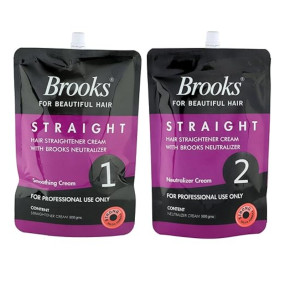 BROOKS HAIR RE-BOND & Straightening kit Smoothing Cream (500g) & Neutralizing Cream (500g)