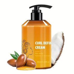 Argan Oil Curl Defining Cream – Moisturizing & Frizz Control, Sulfate & Paraben Free, For Wavy & Curly Hair, Increases Shine & Volume, Deep Hair Treatment, Unisex, 4.6 fl oz