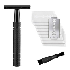 LOOM TREE® Double Edge Safety Razors Portable Manual Wet Shave for Home Salon Dad Gifts Matt Black | Personal Care | Shaving, Waxing & Beard Care | Manual Razors