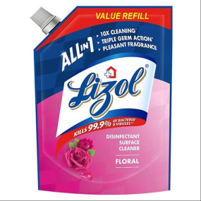Lizol Disinfectant Surface & Floor Cleaner Liquid Refill Pack, Floral - 1800 ml | Suitable for All Floor Cleaner Mops | Kills 99.9% Germs| India's #1 Floor Cleaner