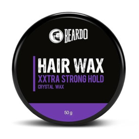 Beardo Xxtra Stronghold Hair Wax, 50 gm | Crystal Hair Wax for Men | Hair Wax Men | Hair Styling Wax for Glossy Finish & Shine | Extra Strong Hold Wax