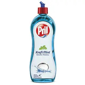 Pril Kraft Mint Liquid Dishwash Gel - 750ml - Malodour Removal Specialist | Insta Clean | Suitable for cleaning Non-Veg Cooked Utensils or Strong Smelling Food was served | Zero White Residue