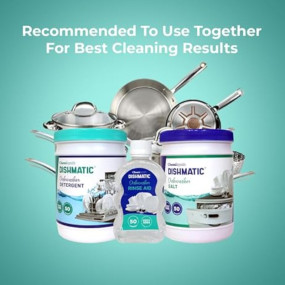 Dishmatic Dishwasher Detergent, Salt and Rinse Aid (1 kg * 1kg * 250 ML) | Automatic Dishwashing Powder & Liquid Combo Pack | Compatible with All..