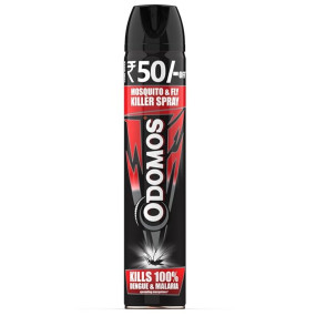 Odomos Mosquito & Flies Killer Spray- 625ml |Powerful Formula for Complete Protection |Effective Indoor Pest Control |Instant Kill & Long Lasting Action |All round protection from Dengue and Malaria