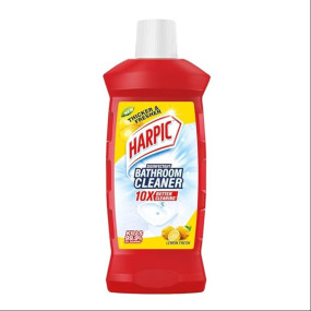 Harpic Bathroom Cleaner Liquid, Lemon - 1 Litre | New Thicker Bathroom Floor Cleaner | Red Harpic Bottle