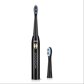 AGARO COSMIC LITE Sonic Electric Tooth Brush For Adults With 5 Modes, 2 Brush Heads & Rechargeable With 4 Hours Charge Lasting Up To 25 Days, Power Toothbrush, (Black)