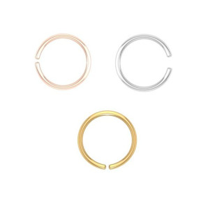 Sterling Silver Gold Rose Gold Nose Ring (Bali) Combo Set for Women Girls