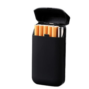 BEBO CREATIONS Multifunctional 20 PACK SLIM Cigarette Case Box / 10 PACK Thick Cigarette Case Box With USB Rechargeable Windproof Electric Flame Less Lighter Cigarette Case with Lighter (Black)