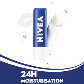 NIVEA Original Care 4.8g Lip Balm|24 H Melt in Moisture Formula|Natural Oils|Nourished Lips,4.8 g (Pack of 1)
