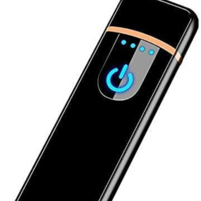 MAGBHA Metal Smart Fingerprint Sensor Lighter with Indicator Light, Compact&Portable Design, Smart Sensor Gas Lighter, USB Rechargeable Lighter Touch Scree|Black