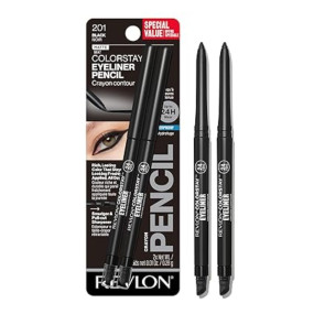 Revlon ColorStay Pencil Waterproof Eyeliner, Smudge-Proof, Eye Makeup with Built-In Sharpener, 201 Black