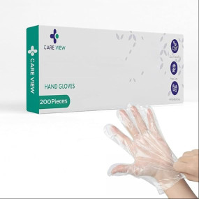 CARE VIEW Careview Hand Gloves | Pack of 200 | Transparent Gloves | Universal Size Gloves | For Gardening, Cleaning and Public Areas.