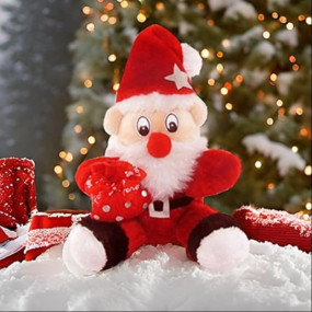 Tickles Christmas Santa Claus with Gift Bag Stuffed Soft Plush Toy for Kids Room (Size: 26 cm Color: Red)