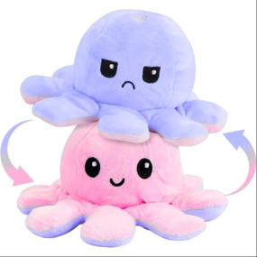Storio Toy Octopus Plushie Reversible Soft Toys for Kids | Plush Soft Toys for Baby Boys and Girls| Best Gift | Octopus Soft Toy for Kids