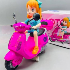 The Metal World Doll Ride On Motorbike | Electric Light-Up Motorcycle Toy | Fun Doll Accessory | Stylish Design | Perfect for Pretend Play | Realistic Details | Compact Size | Ideal Gift for Kids