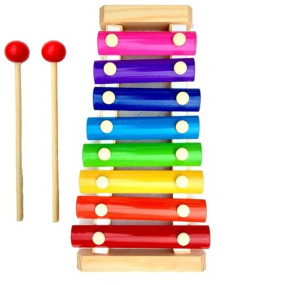 Little Monkey Wooden Xylophone Musical Toy with 8 Note, Multicolour, 3+, 1 Xylophone, 2 Sticks