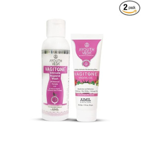 Ayouthveda Vagitone Gel 50g & Intimate Hygiene Wash 100ml Combo Women Intimate Care, Vulva Dryness & Itching, Paraben Free, Maintains Healthy Flora