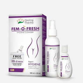 Healing Pharma - FEM-O-FRESH Hygiene Cleanser | Expert Intimate Hygiene Wash for Women with pH 3.5 Balance | Enriched with Tea Tree Oil & Neem Extract - 100ml