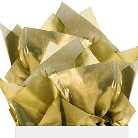 ECO SARRAS METALLIC GOLD MULTI-PURPOSE WRAPPING PAPER | 20x20 Inches | USES GIFT WRAPPING, STUFFING BOXES, HANDBAGS, SHOES ETC (20 SHEETS)