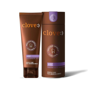 Clove Kids Toothpaste (3+years) Natural Strawberry Flavour, FREE Dental Consultation with Every Pack, Color Changing, Cavity protection, SLS Free, Triclosan Free, No artificial Flavours 100g