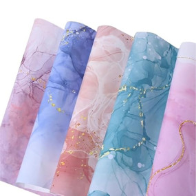 Suffix Retail ® - 5 Pcs Gift Wrapping Paper Sheets with Gift Ribbons & Gift Nametag Stickers | Gift Wrapping Paper Sheets - 19 x 28 INCHES (Multi, 5 Count (Pack of 1))