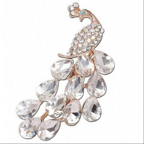 Fashions Crystal Rhinestone Saree Brooch Pins Coat Dress Gown Shawl Wedding Bridal Peacock Brooch for Women Girls