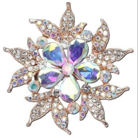 VAMA Fashions Crystal Rhinestone Saree Brooch Pins Coat Dress Gown Shawl Wedding Bridal Flower Brooch for Women Girls