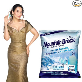 Mountain Breeze Sugar-Free Coolmint Fresh Breath Strips (7 Strips) Pack of 20